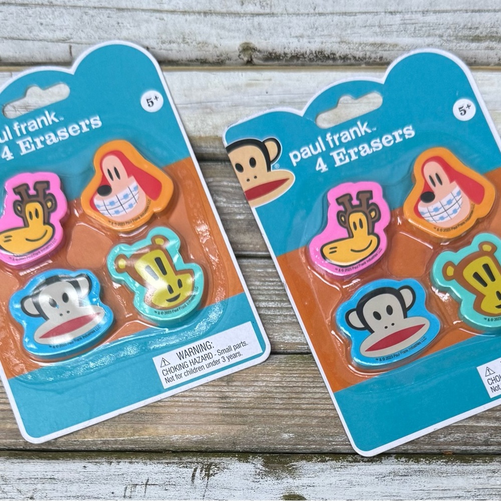 NIP 2 Packages of Paul Frank Erasers - 8 individual erasers